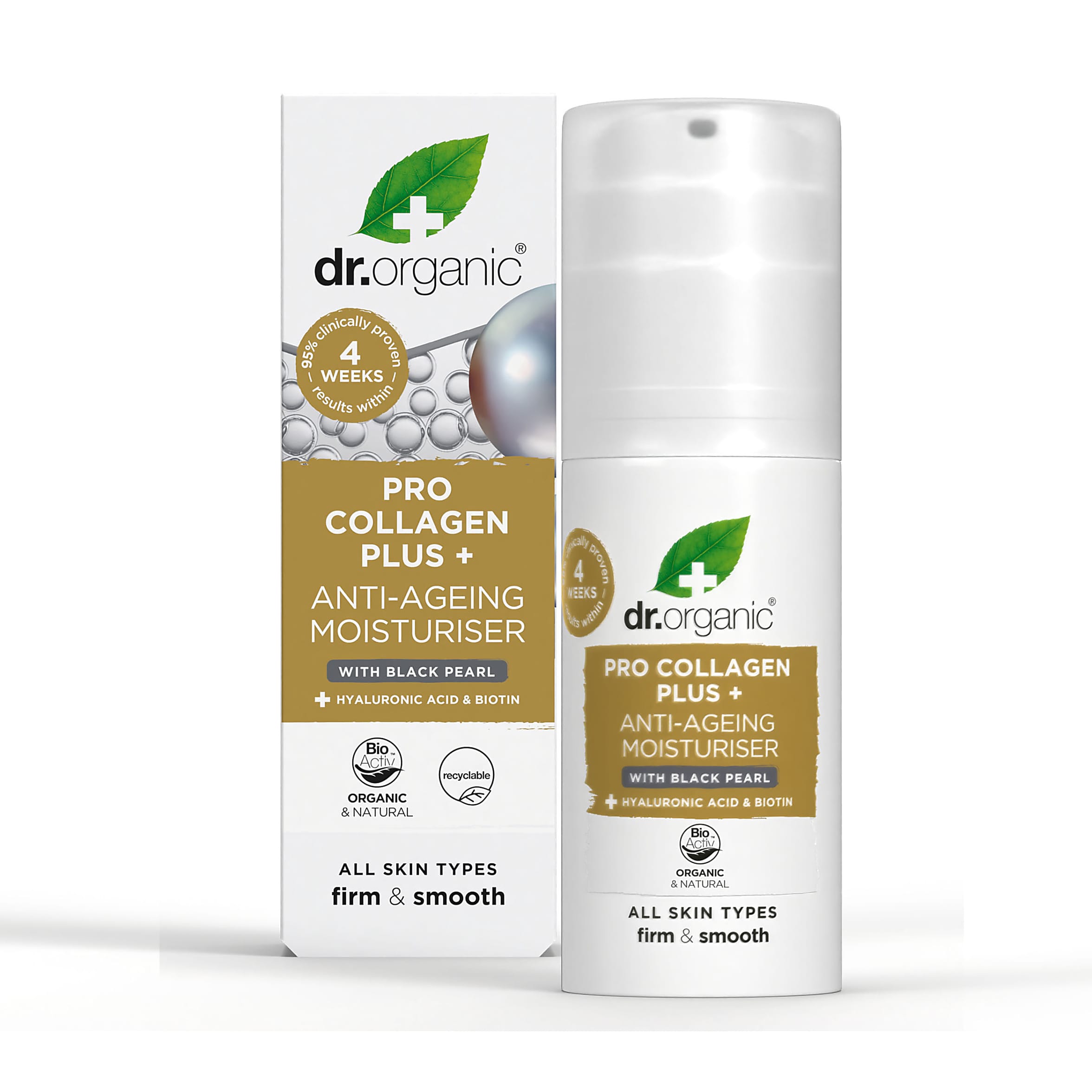 Dr. Organic Pro Collagen Anti-Ageing moisturiser with Black Pearl